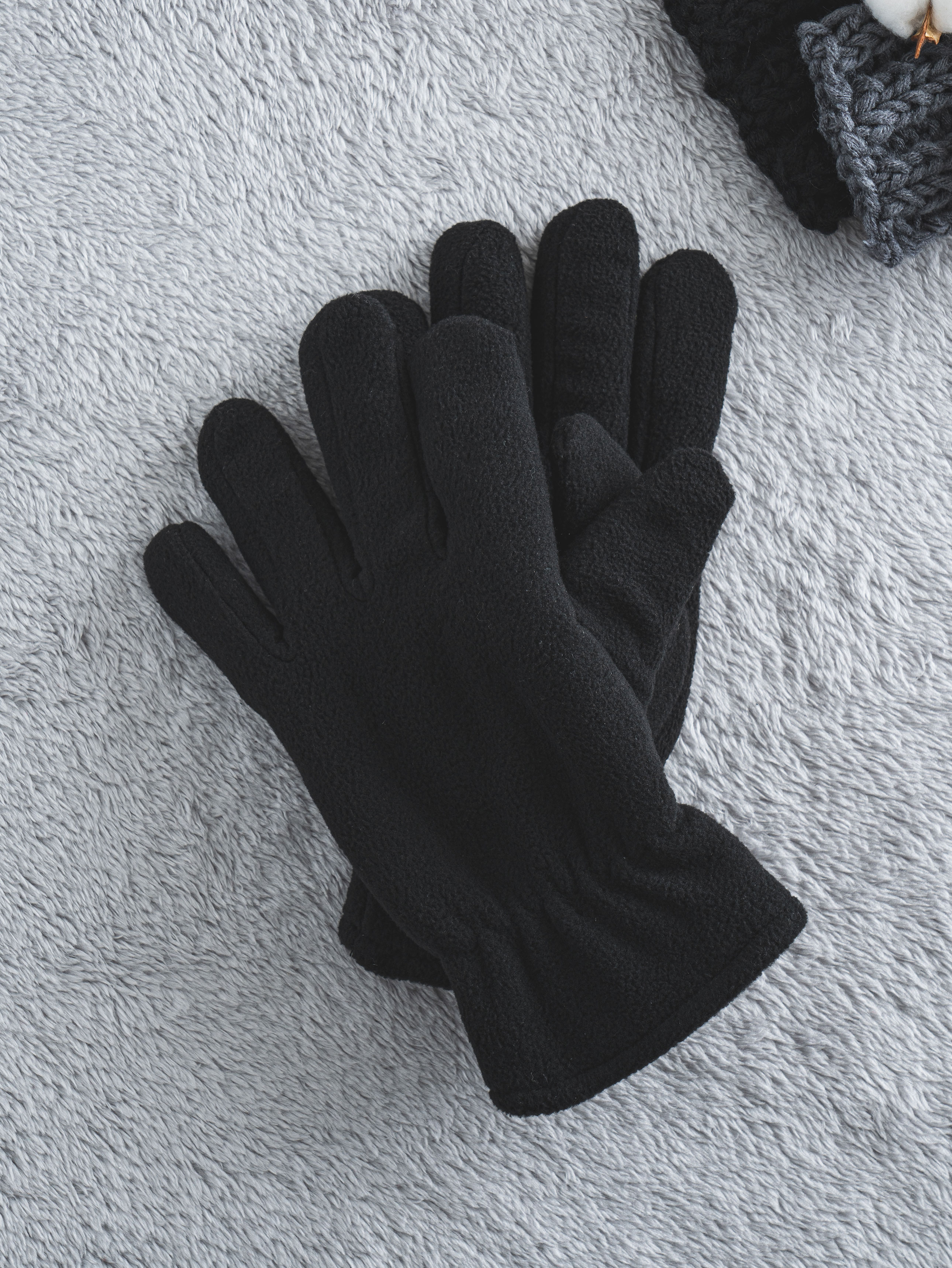 DAISO Solid color wrist glove (Black)