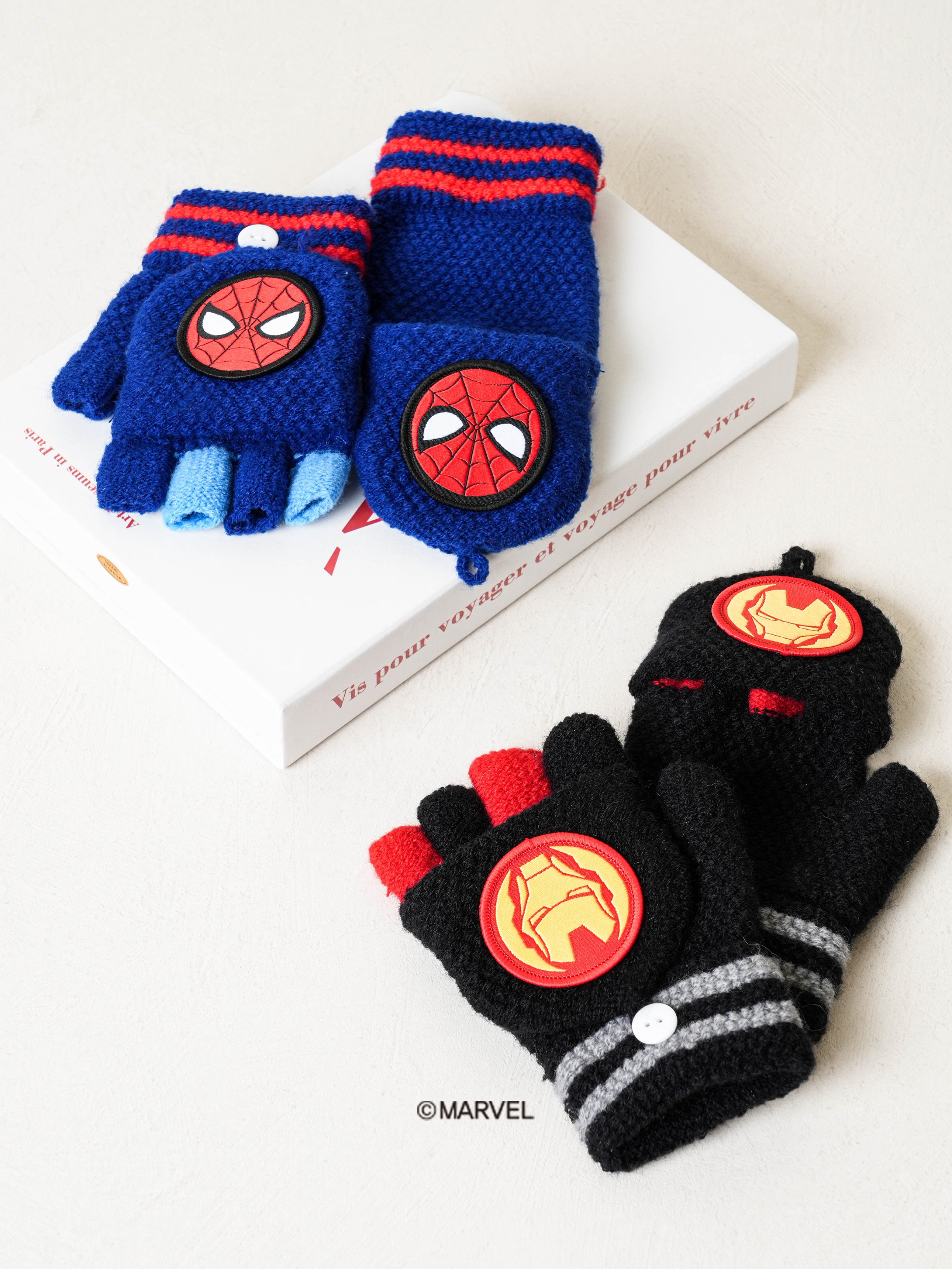 DAISO Marvel_Kids Flip Cover Winter Gloves