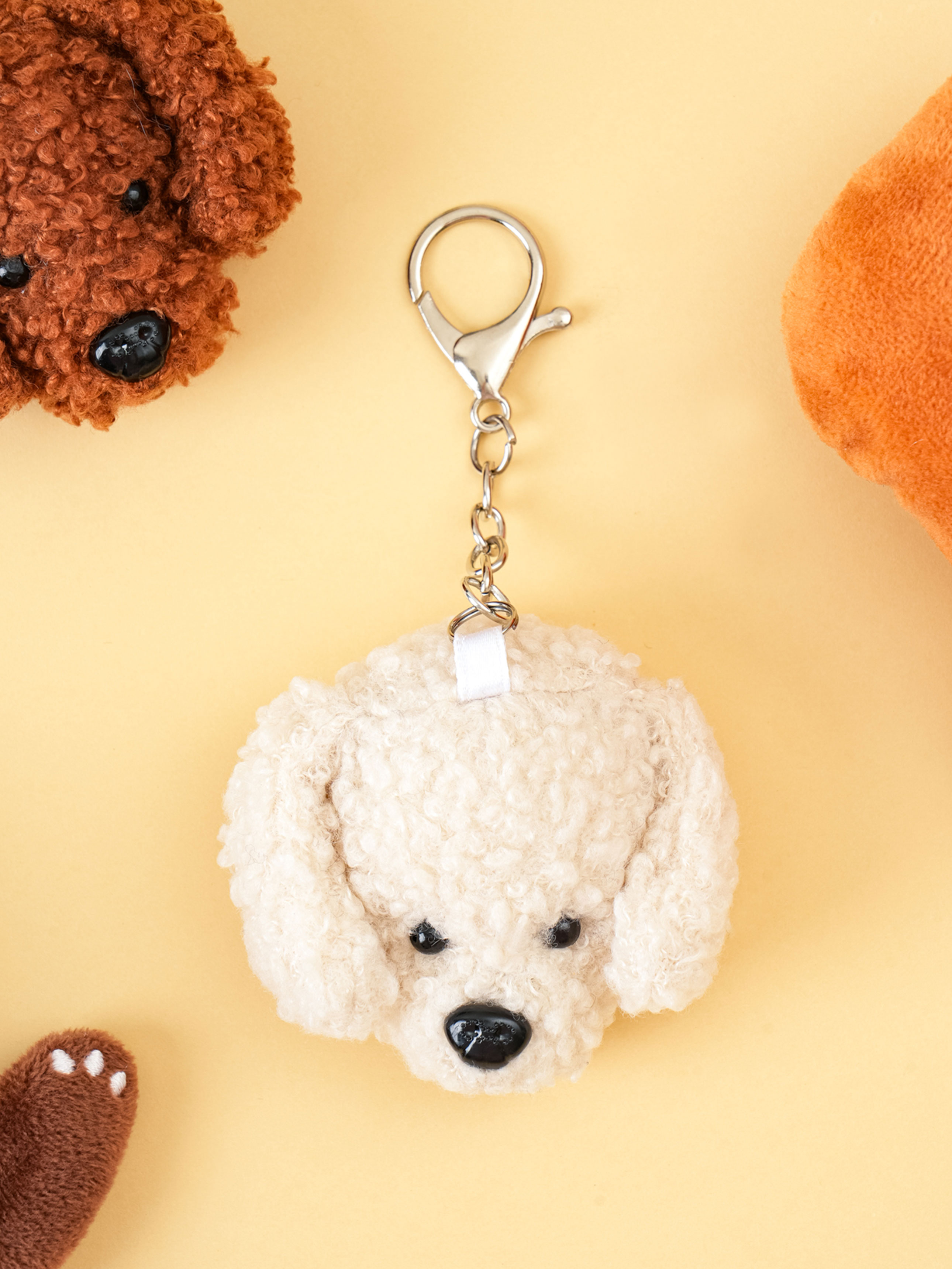 DAISO Puppy 3D head keychain