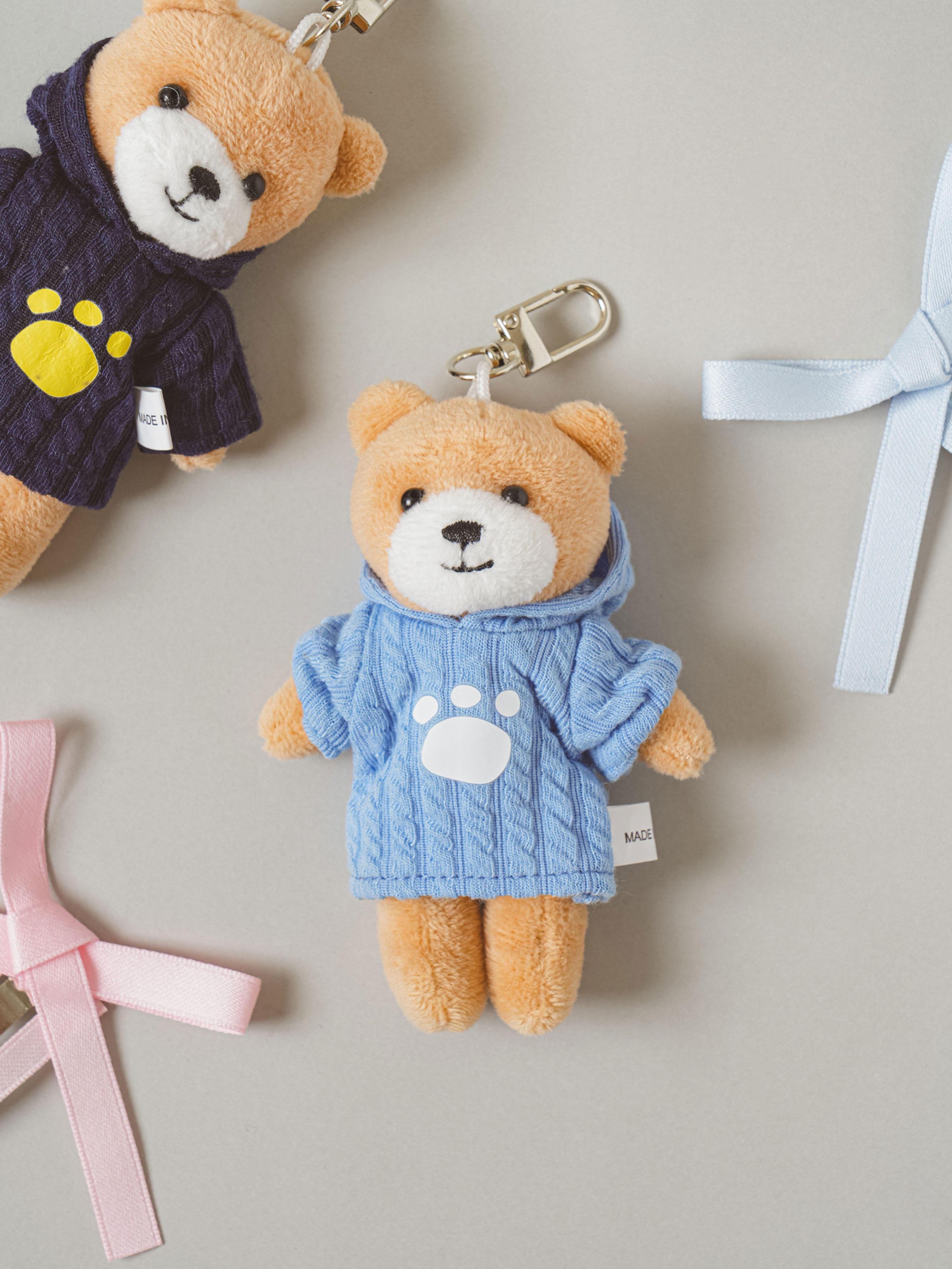 DAISO Hoodie animal keyring (bear)