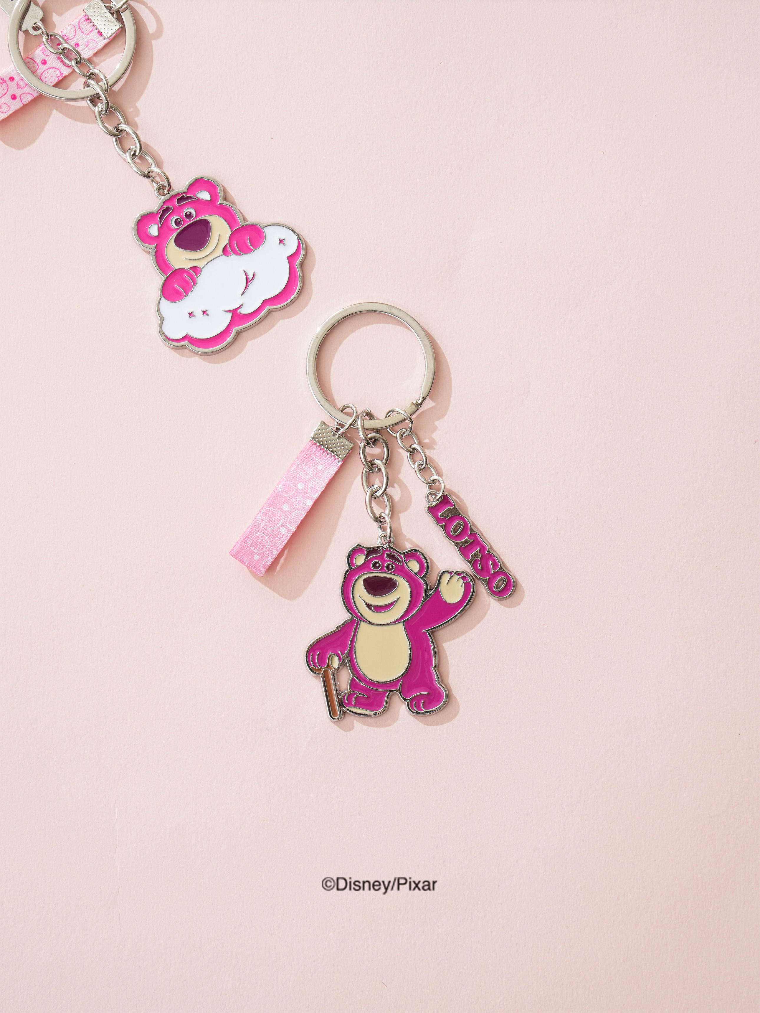 DAISO Pixar Toy Story Lotso Metal Keyring