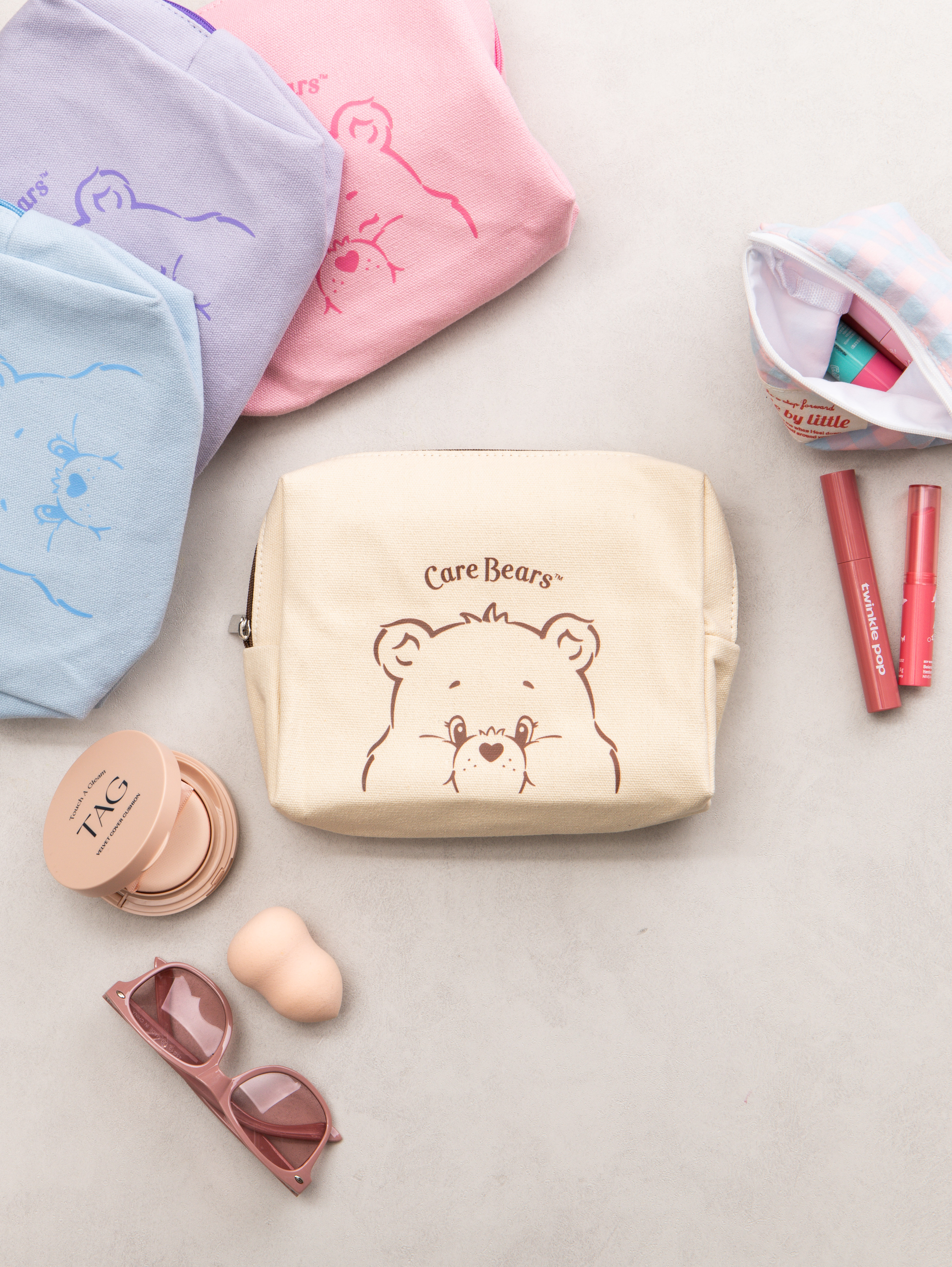 DAISO Care Bear Canvas Pouch (Large)