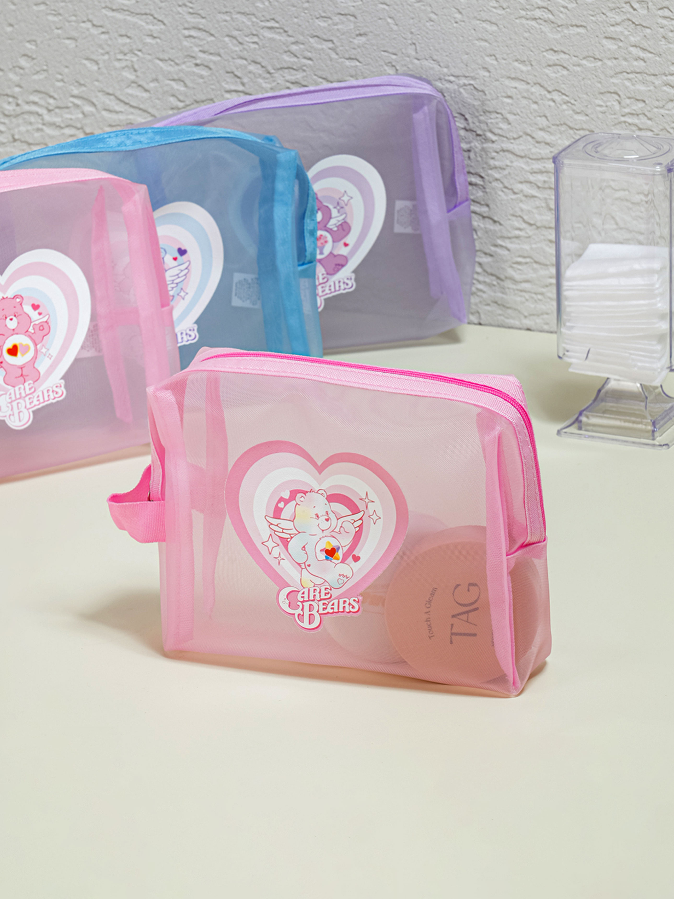 DAISO Care Bear Mesh Pouch (Large)