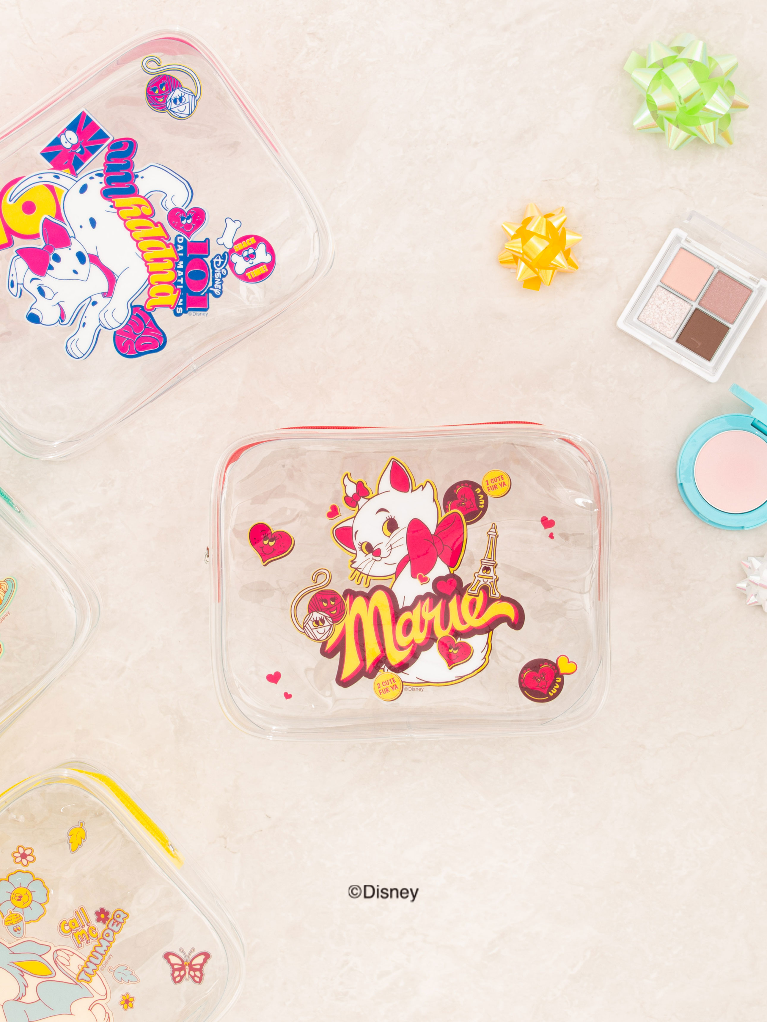 DAISO Disney_Animals_Transparent Print Pouch (Medium)