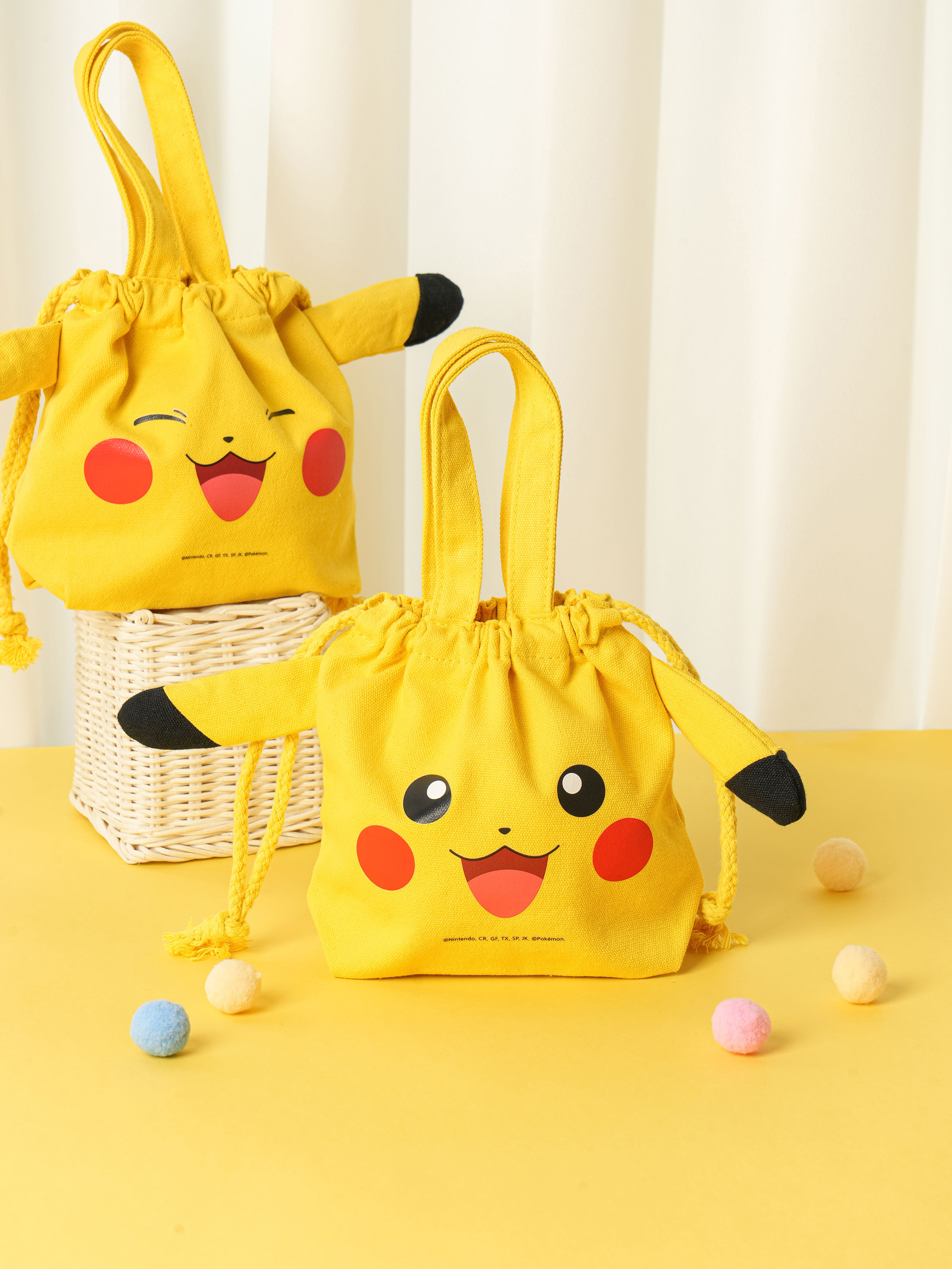 DAISO Pokemon_Pikachu Handle String Pouch