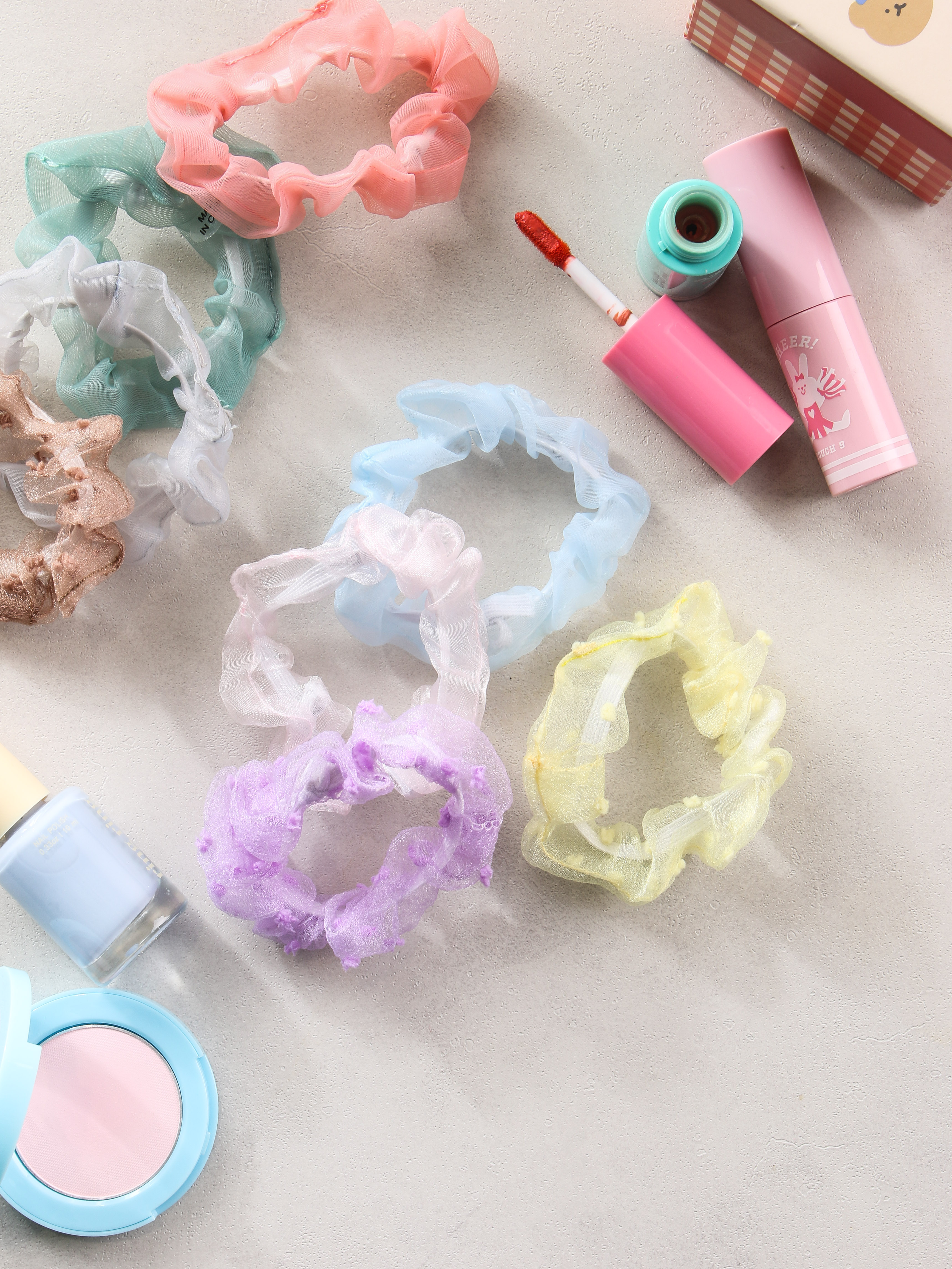 DAISO Organza Mini Gopchang Hair Band (4 pieces)