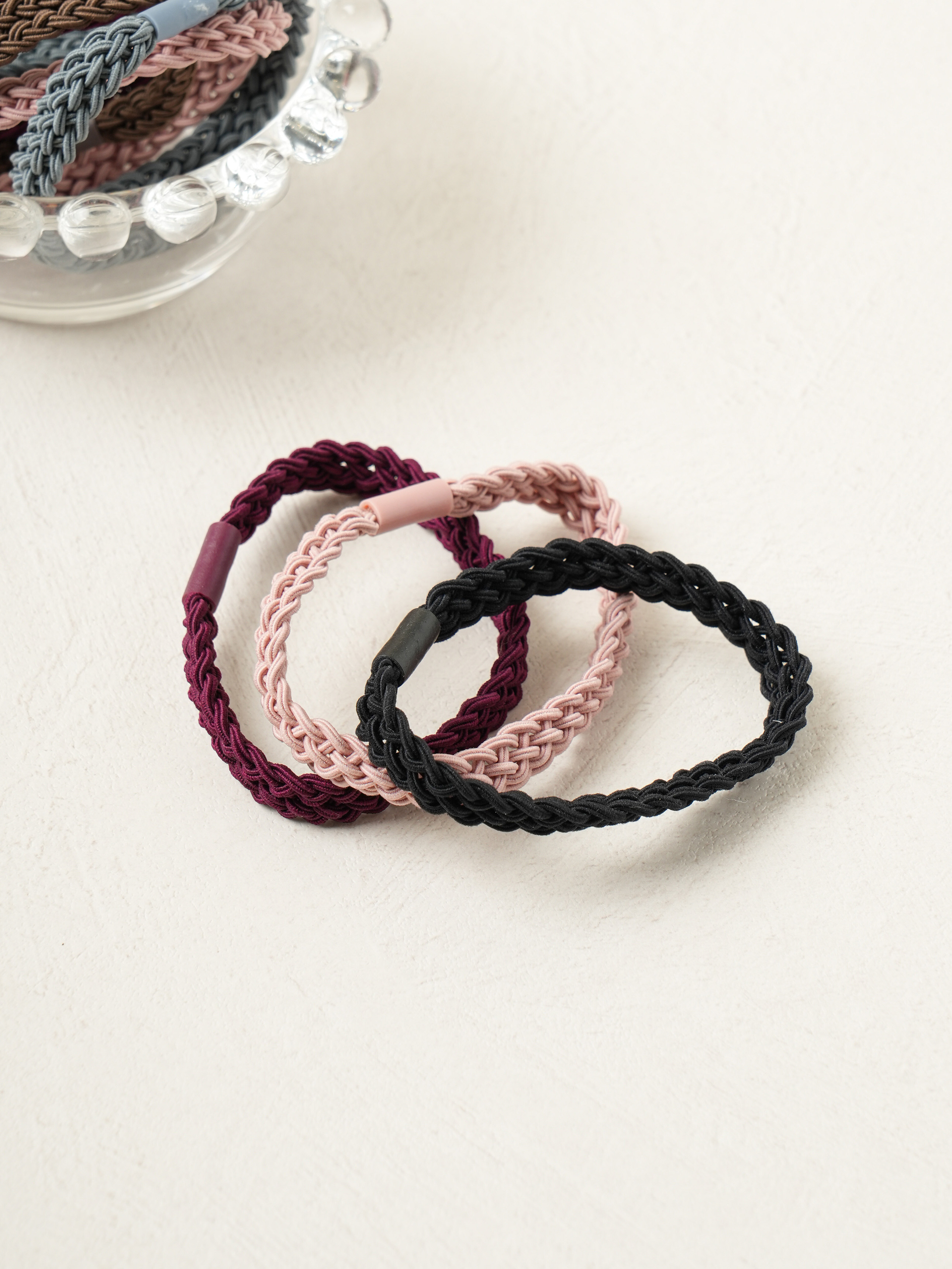 DAISO 3-tier twist hair tie (5 pcs)