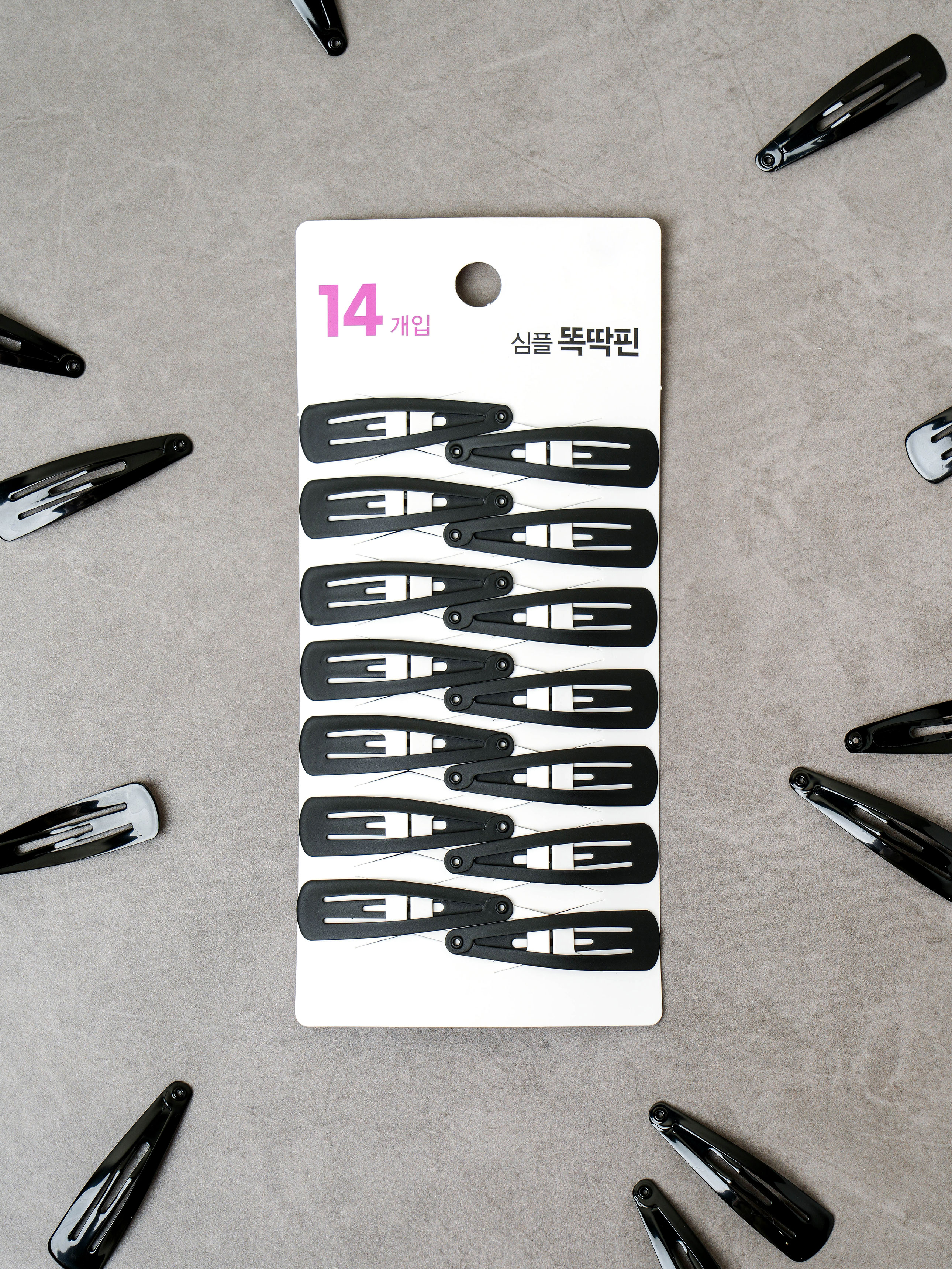 DAISO Hair Basic Snap Pins (5cm/14 pieces)