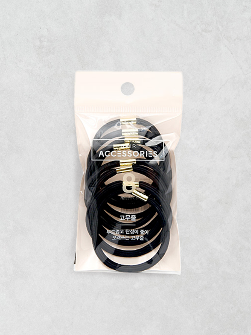 DAISO Inda Hair Elastic Band (Black/8P)