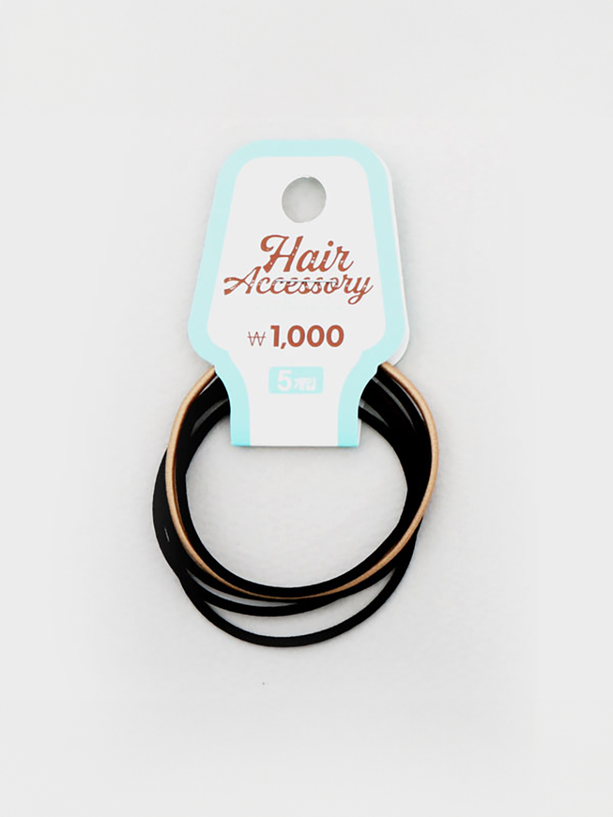 DAISO No-tip hair elastic (5P)-Color