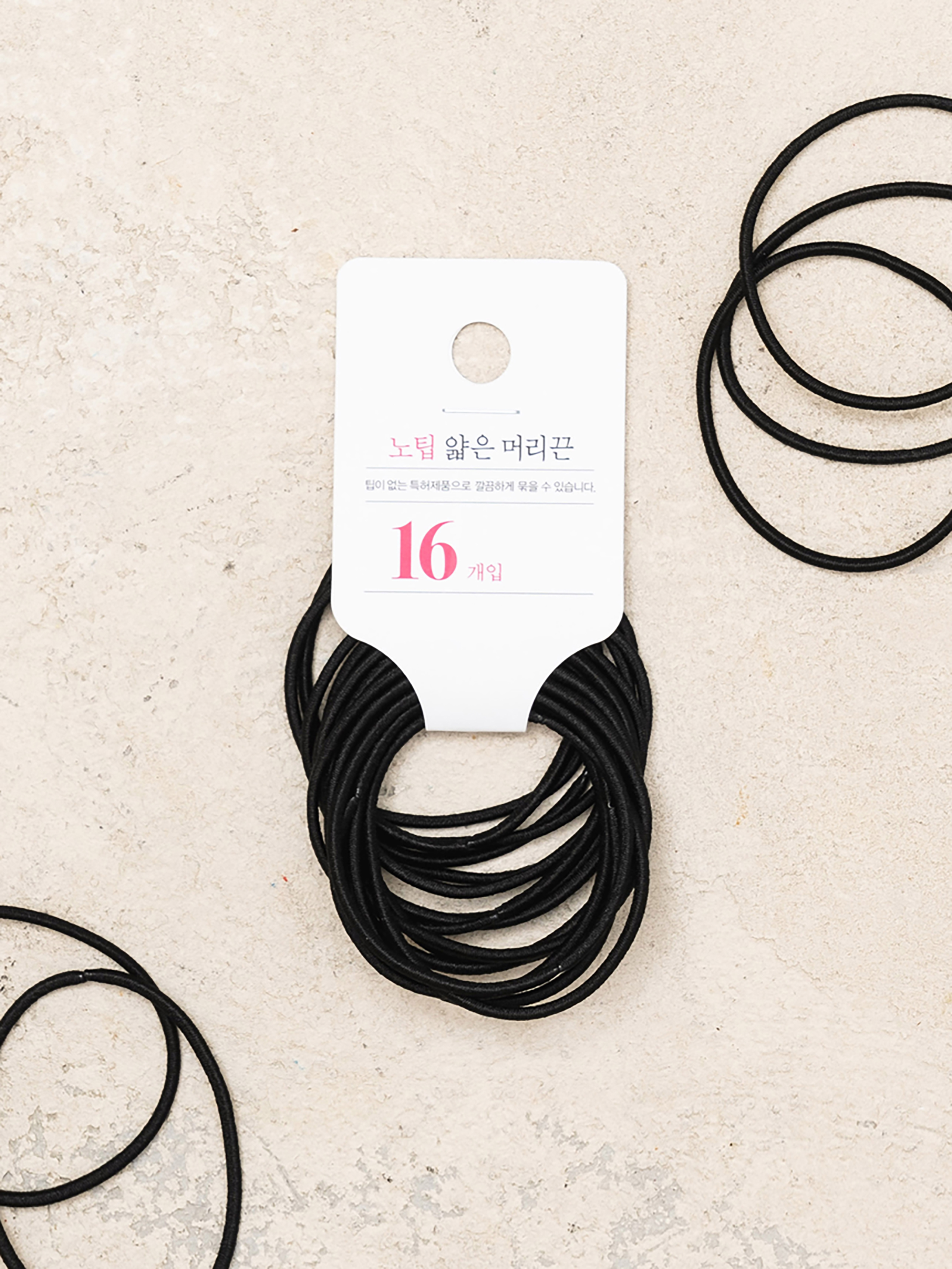 DAISO No-tip hair thin elastic band (16P)