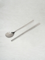 DAISO Simple All Stainless Steel Spoon Set (22.5cm)