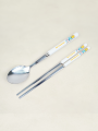 DAISO Little Character Stainless Steel Spoon, Chopsticks (2P/SET)