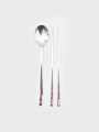 DAISO Advanced stainless steel ceramic transfer plum blossom spoon set