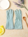 DAISO Taehwa Color Rubber Gloves 2 Pairs_Sky Blue(L)