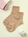 DAISO Women's Daily Student Plain Socks (Color)