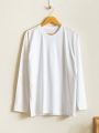 DAISO Basic Inner Long-sleeved T-shirt(95)(White)