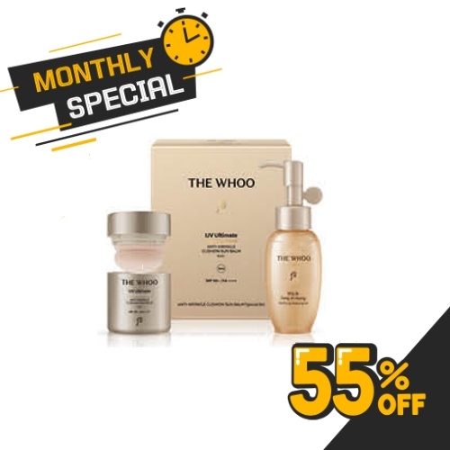 THE WHOO UV Ultimate Anti-Wrinkle Cushion Sun Balm Set (13 g + Cleansing Oil 50 ml)