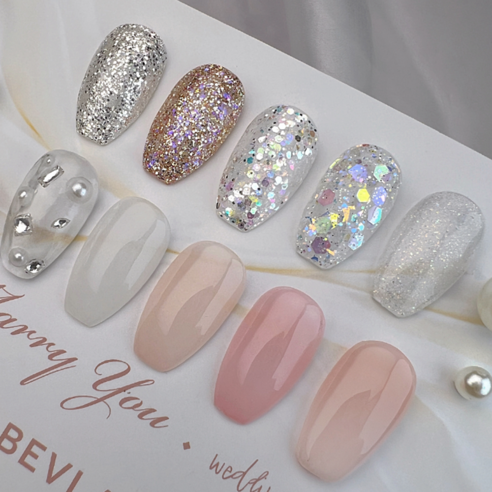 BEVLAH Marry you Wedding Nails Glitter Gel Syrup Gel 13 Colors Set