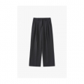 Woman Wool 2-Tuck Semi Wide Slacks Charcoal