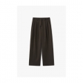 Woman Wool 2-Tuck Semi Wide Slacks Brown