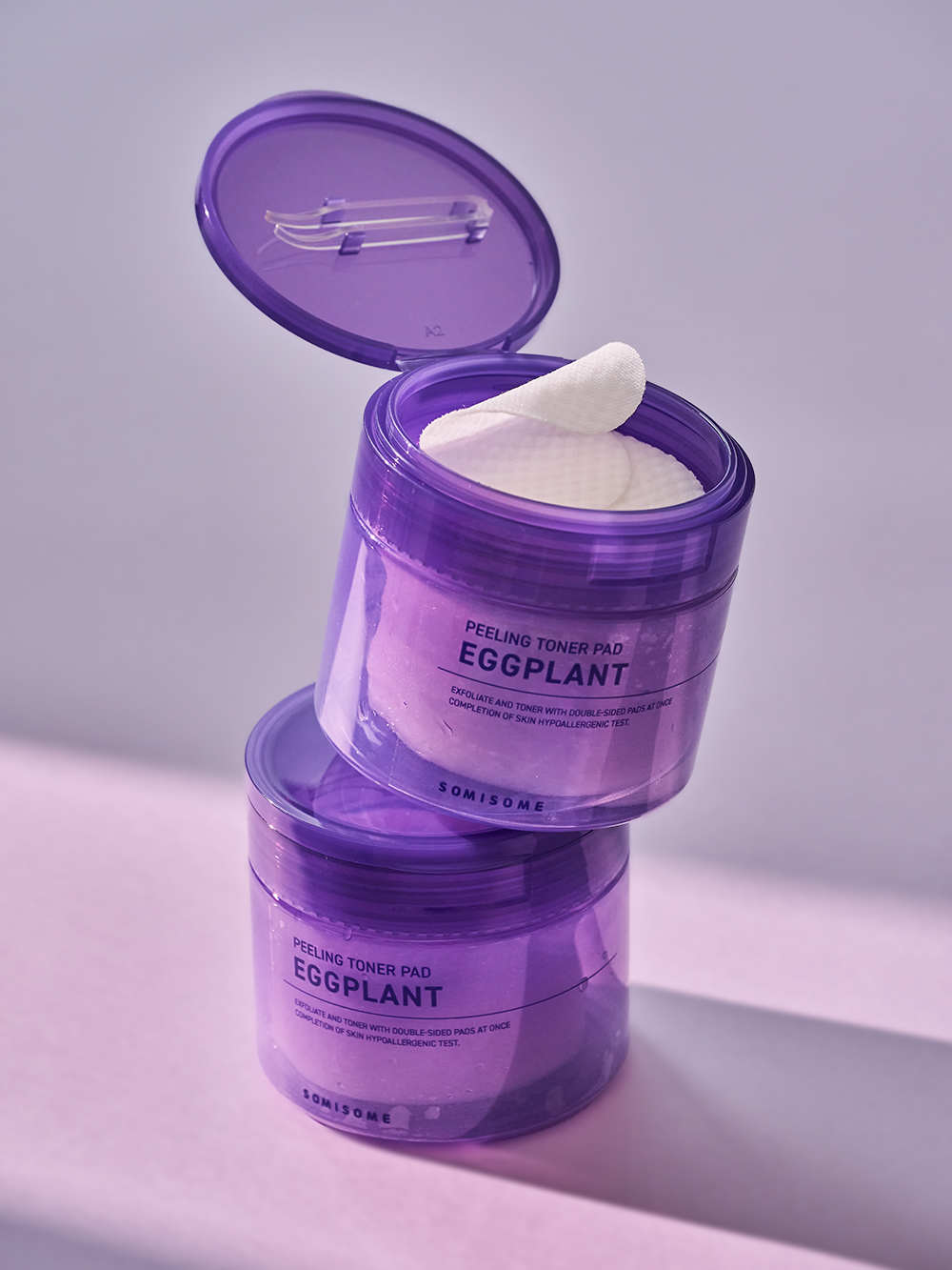 DAISO SOMISOM Eggplant Peeling Toner Pads (50 Pads / 130g)