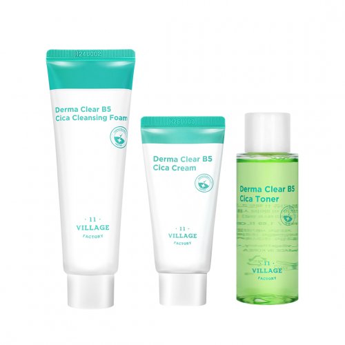 VILLAGE 11 FACTORY Dermaclear Cica B5 Skincare Travel Kit (3 Items)
