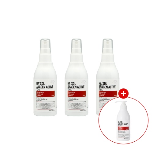 HASOL Anagen Active Tonic 100ml*3ea+ HASOL Anagen Active Scalp Shampoo 500g
