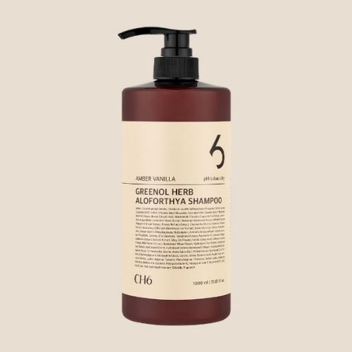 CH6 Greenol Herb Aloforthya Shampoo Amber Vanilla 1000ml