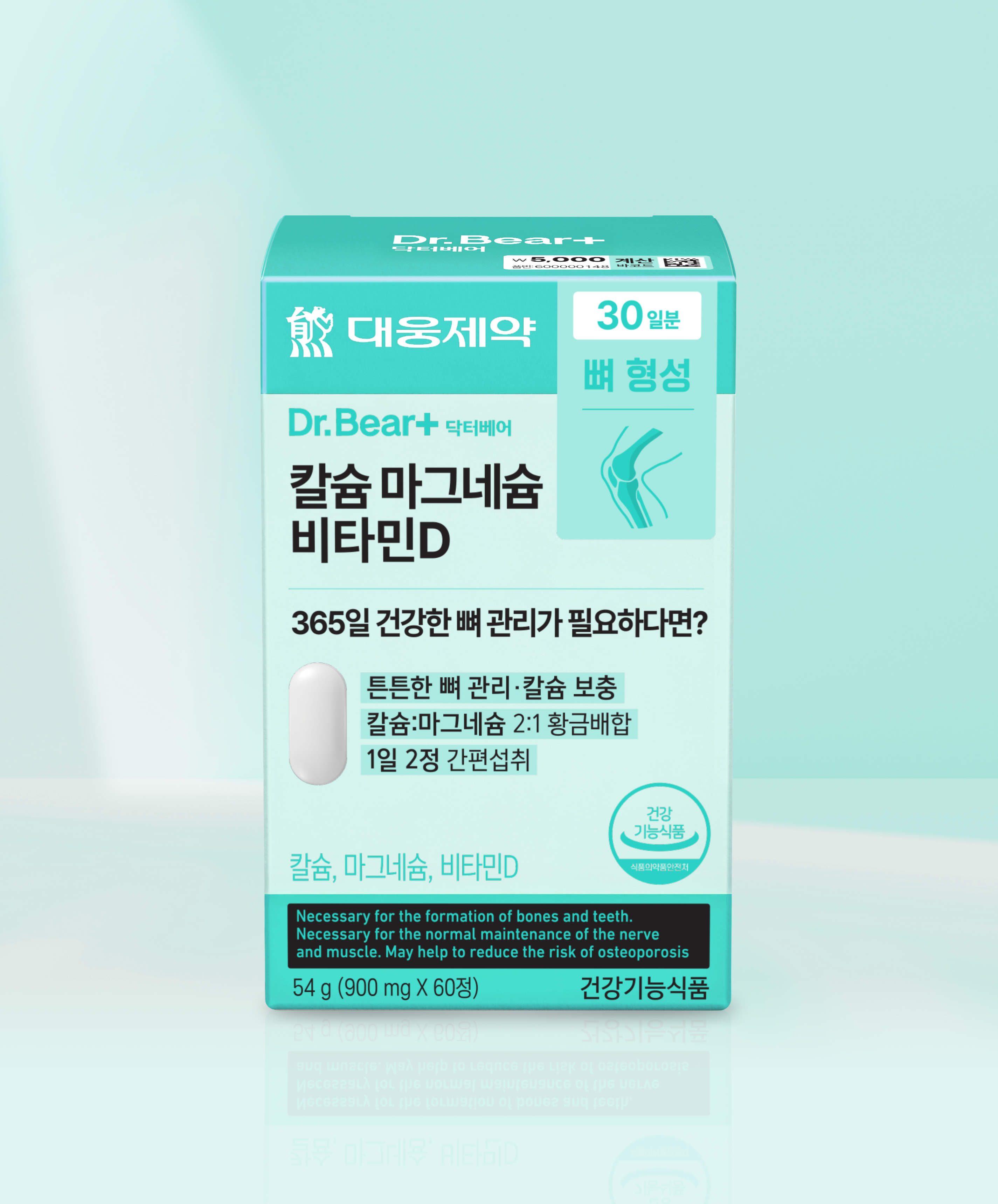 DAISO Daewoong Pharma Calcium Magnesium Vitamin D 60 Tablets (30 Days)