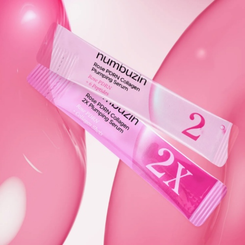 numbuzin No. 2 Rose PDRN Collagen Plumping Serum Duo 10ml (Mild 1ml*5ea+Intensive 1ml*5ea)