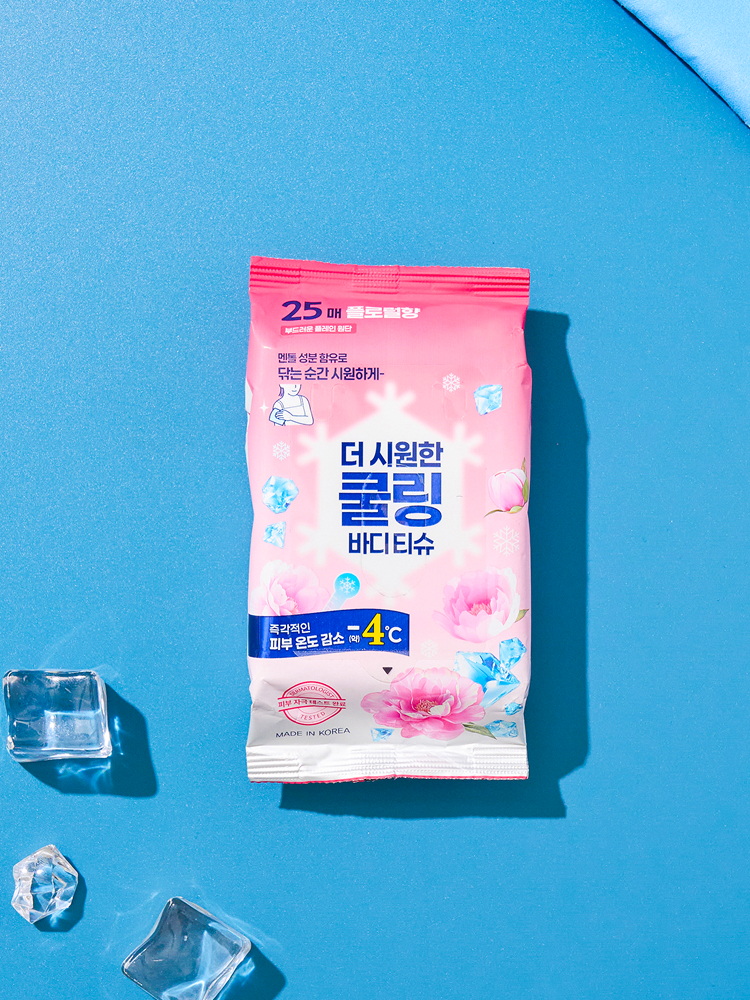 DAISO Strong Cooling Wet Wipes Body Tissue 25wipes #Flower