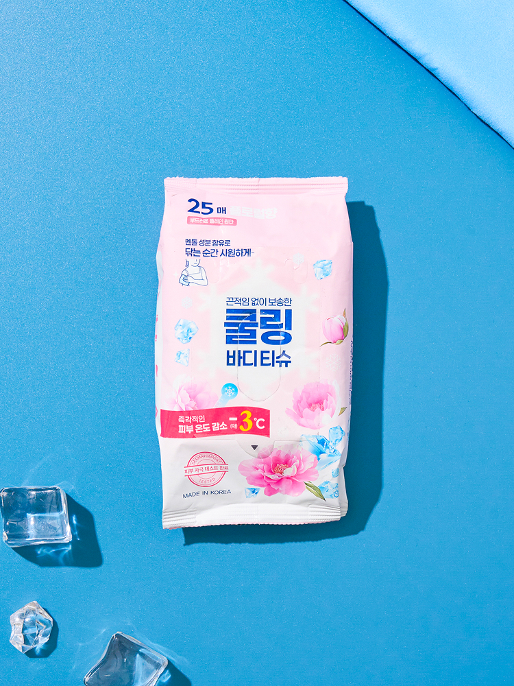 DAISO Cooling Wet Wipes Body Tissue 25wipes #Flower