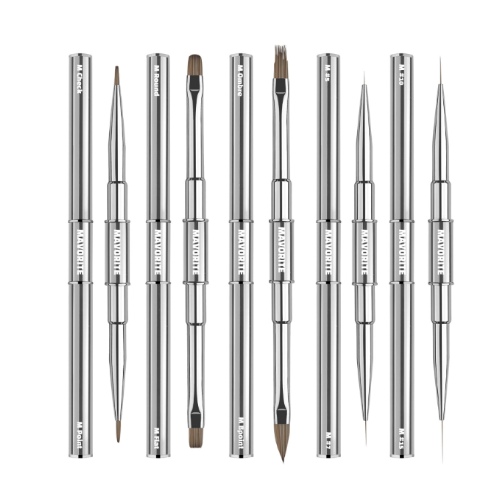 MAVORITE Brush Silver Glossy 5 Items Set