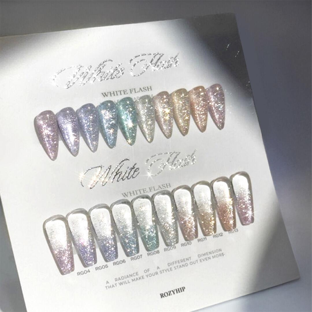 ROZYHIP White Flash Glitter Gel 10 Colors Set (RG04-RG13)