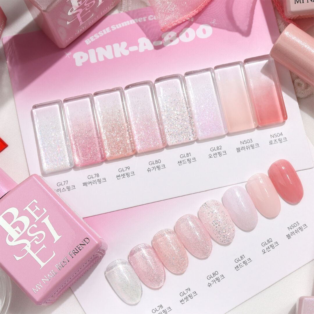 BESSIE Syrup Glitter Gel Pinkaboo 8 Colors Set