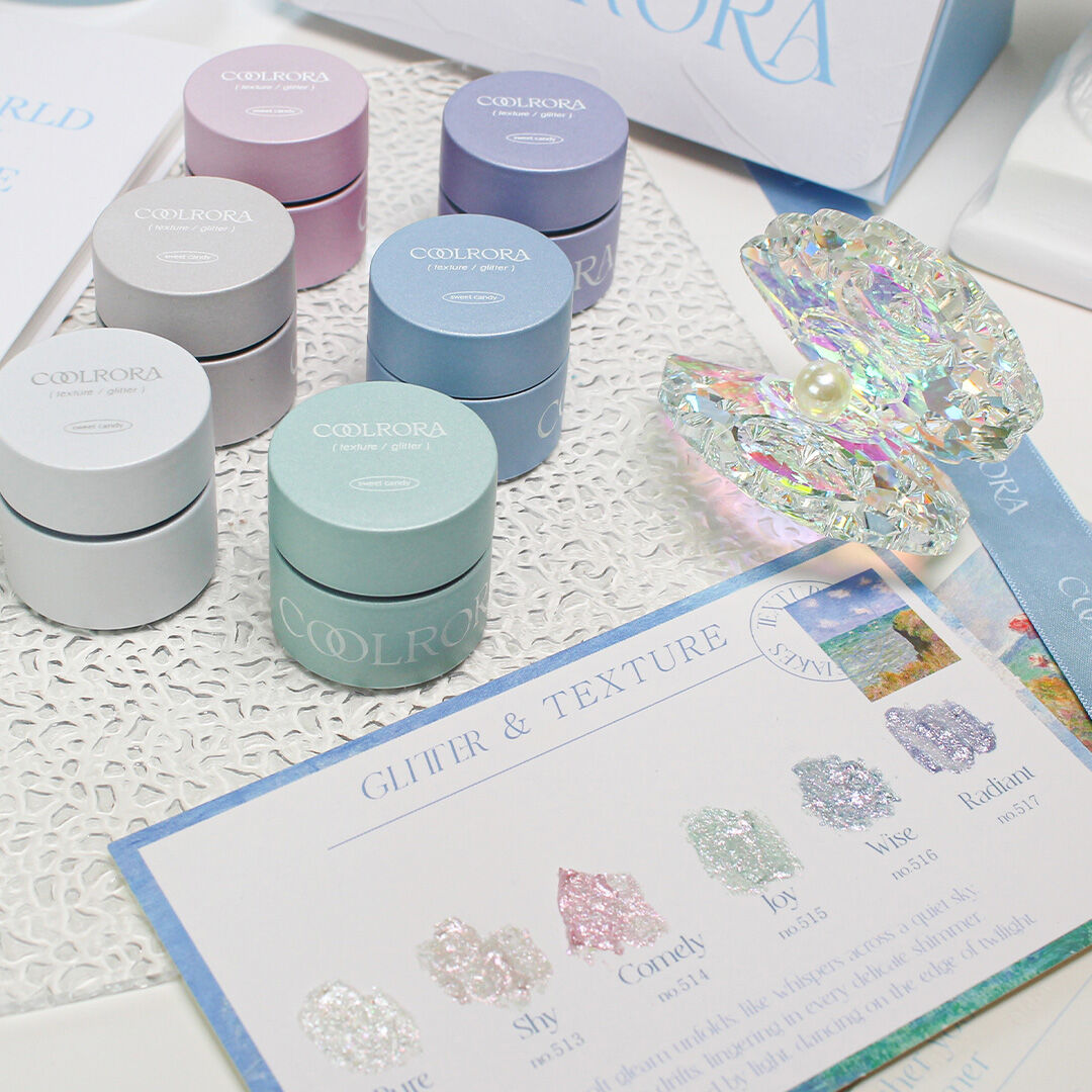 CANDYGEL Coolora Glitter Gel Texture Gel Pot Gel 6 Colors Set {10ml × 6pcs}