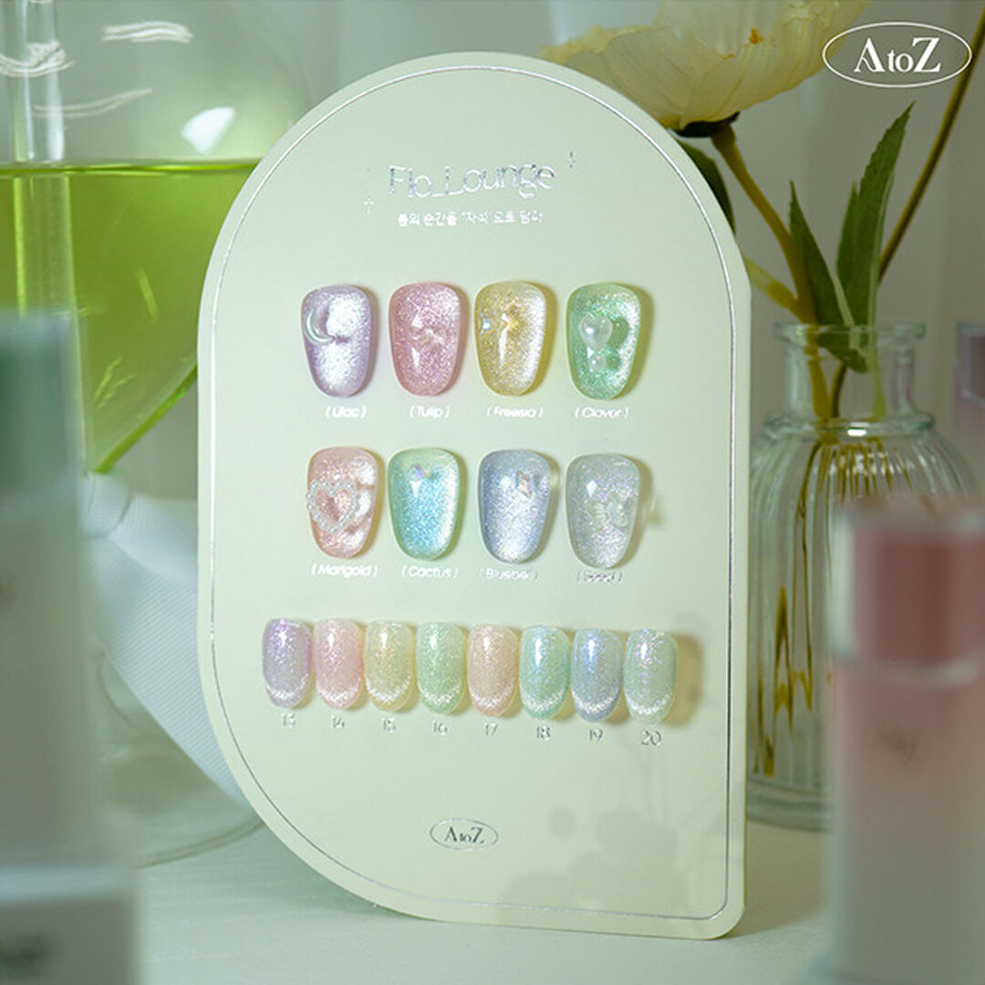 ATOZ Fiora Lounge Reflective Glitter Gel 8 Colors Set (#13–#20) (10ml × 8pcs)