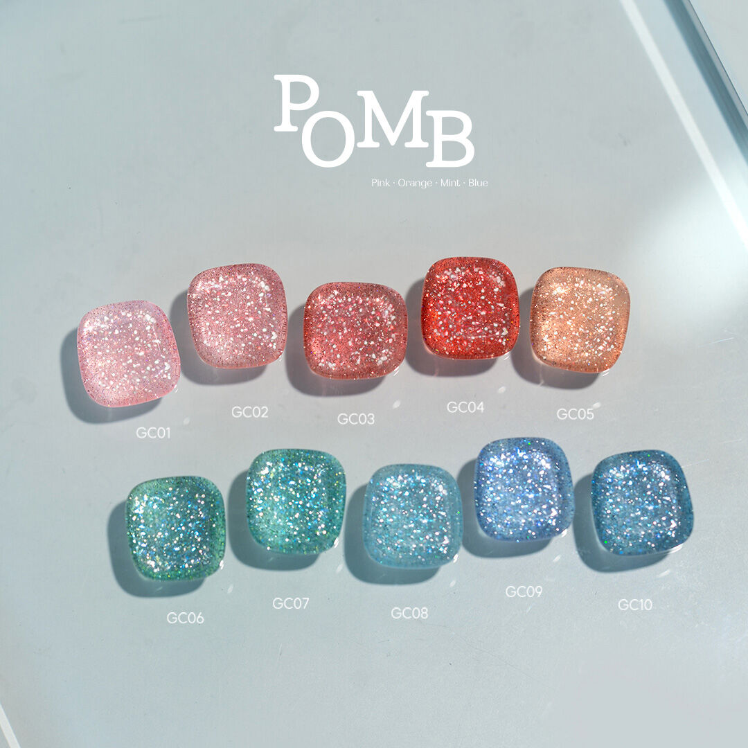 FAUVE POMB Reflective Glitter Gel 10 Colors Set {10ml × 10pcs}