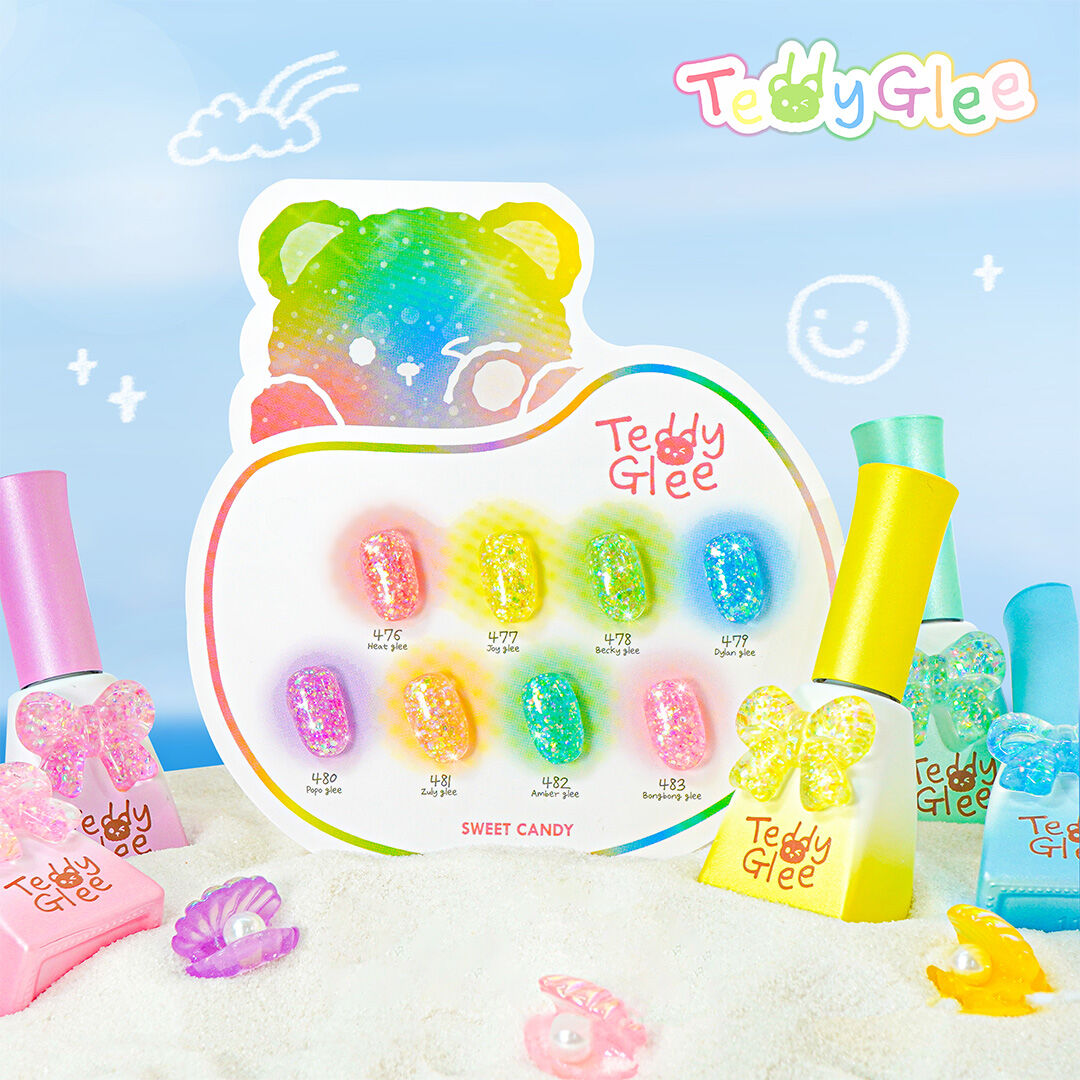 CANDYGEL Teddy Glitter Gel 8 Colors Set {10ml × 8pcs}