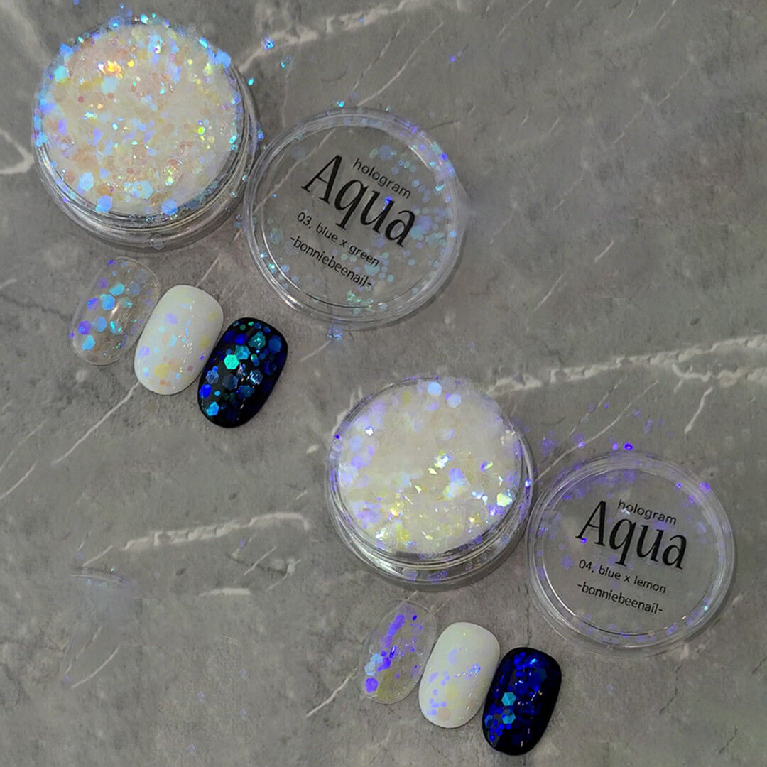 BONNIEBEE NAIL Aqua Hologram Glitter (2 Types) 5g