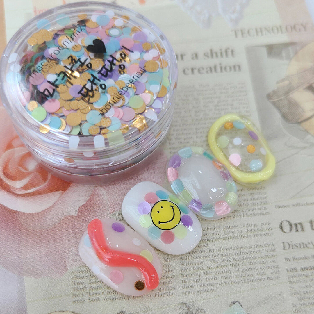 BONNIEBEE NAIL Macaron Dot Glitter Set (6 Types) 5g
