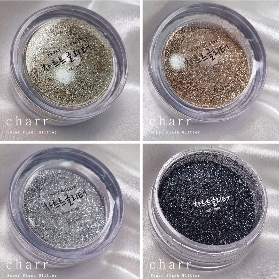 BONNIEBEE NAIL Glitter – Sparkle Flow Set (Steel Silver / 14K Gold / 18K Gold / Midnight) 7g