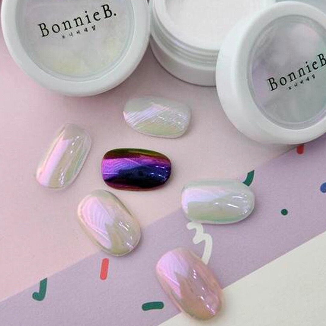 BONNIEBEE NAIL Petit Satin Powder – Purple & Apricot 0.3g (1 Powder + 2 Sticks)