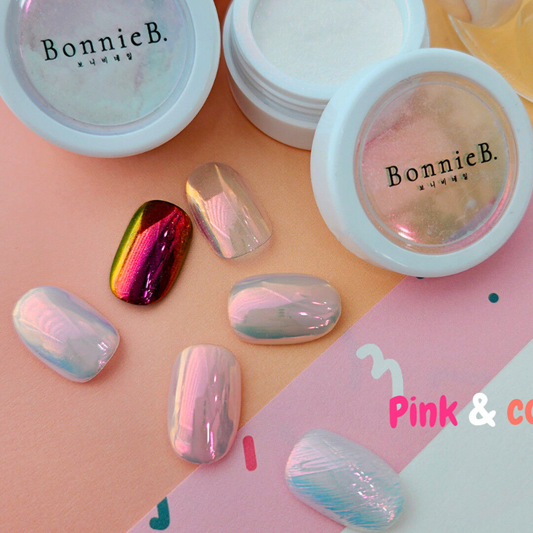 BONNIEBEE NAIL Petit Satin Powder – Pink & Coral 0.3g (1 Powder + 2 Sticks)