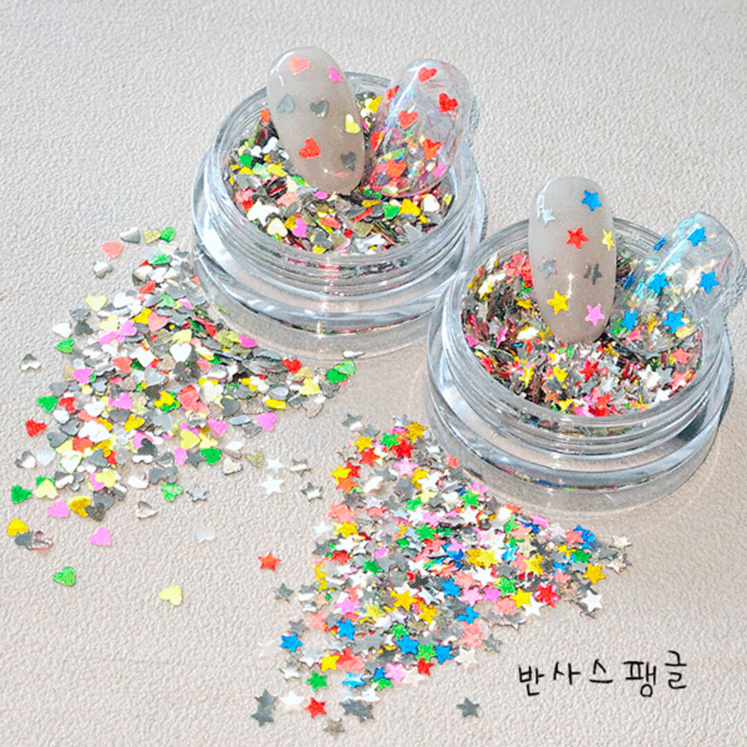 BONNIEBEE NAIL Reflective Sequin Mix – Heart / Star 5g