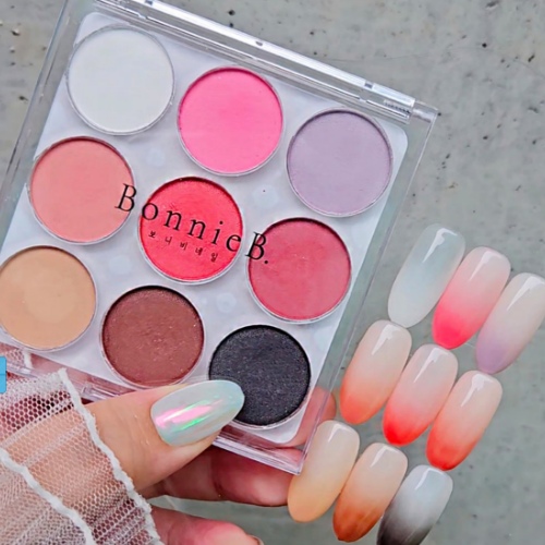 BONNIEBEE NAIL Pink Gradient Cheek Palette (9 Colors) 0.8g