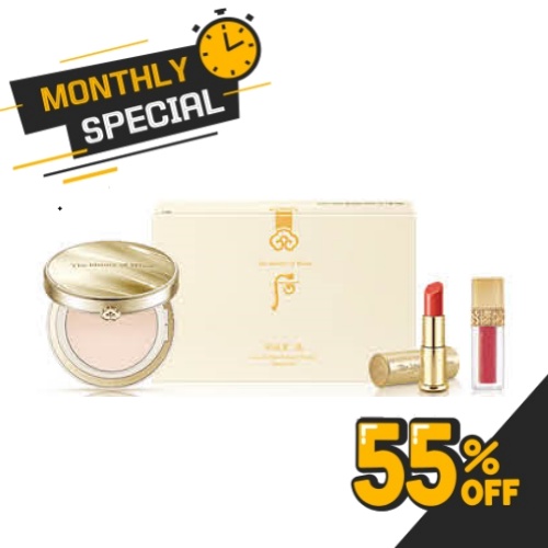 The History of Whoo Gongjinhyang:Mi Luxury Glow Pressed Powder Special Set Shade 1 (3items Set)