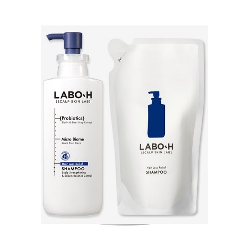 LABO-H Hair Loss Relief Shampoo Scalp Strengthening & No Sebum Refill Set