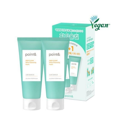 Point& Deep Clean Whip Cleansing Foam 120g (1+1 Special Set)